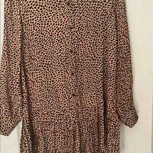 Leopard Print Button-Up Blouse